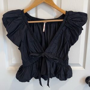 Free people black crop top